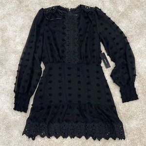Lulus black lace dress NWT